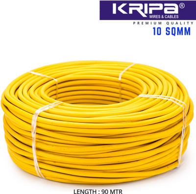 ELSON 10.0 Sqmm Single Core Aluminium Wire Agriculture Electric Cable Heavy Load 10 sq/mm Yellow 91 m Wire(Yellow)
