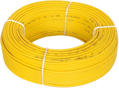 GrahLogy 1mm copper wire Unheated, PVC Insulated, Single Core Flexible 1 sq/mm Yellow 90 m Wire(Yellow)