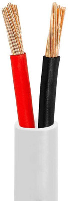 Rhobos 2-Core Copper Wire | 90m High-Conductivity PVC Insulated Cable 1 sq/mm White 90 m Wire(White)