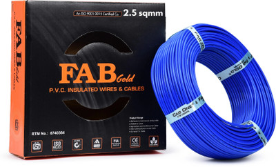 FAB GOLD COPPER 2.5 sqmm |90 MTR |Multi Strand| Electrical Wire Cable| Premium quality| 2.5 sq/mm Blue 300 ft. Wire(Blue)