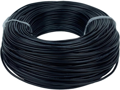 FINENLY Black 1.5 sqmm Heavy Pvc Electrical Copper Wire 1.5 sq/mm Black 90 m Wire(Black)