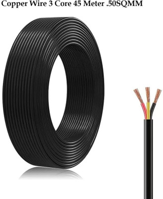 JELECTRICALS PVC 0.5 sq/mm Black 45 m Wire(Black)