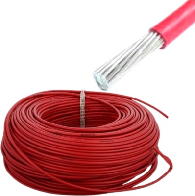 DRUMSTONE PVC Aluminium Heavy Quality 1 sq/mm Red 50 m Wire(Red)