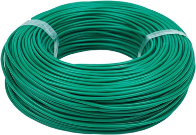 mastBus 1mm copper wire Unheated, PVC Insulated, Single Core Flexible 1 sq/mm Green 90 m Wire(Green)