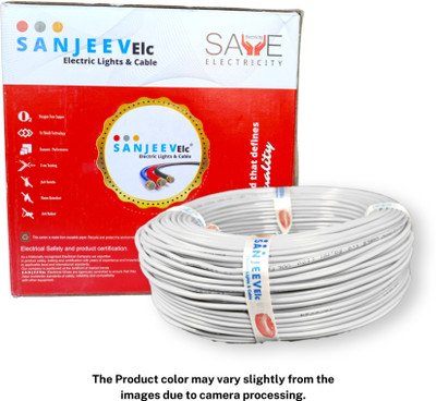 Sanjeev Electric HRFR XLPE Inspired insulated PVC, compatible up to 120°C. 0.75 sq/mm White 90 m Wire(SANJEEVELC 0.75 Sq MM)