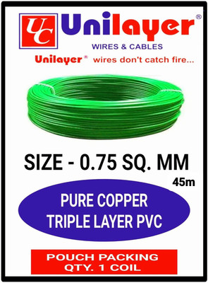 unilayer Multistand housewire 0.75 sq/mm Green 45 m Wire(Green)