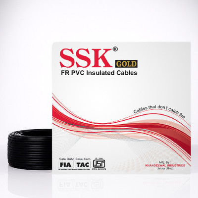 SSK FR PVC 6 sq/mm Black 90 m Wire(Black)