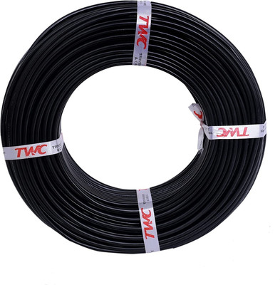 TWC Active Single Core Electric Wire For Domestic & Industrial Purpose | PVC Copper 1.5 sq/mm Black 90 m Wire(Black)