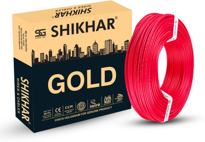 SUPER GEC SHIKHAR GOLD Multi Strand House Wiring Cable | FR PVC Insulated CCR Copper Wire 1.5 sq/mm Red 90 m Wire(Red)