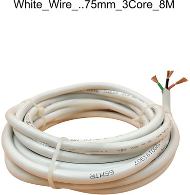 JELECTRICALS PVC 0.75 sq/mm White 8 m Wire(White)