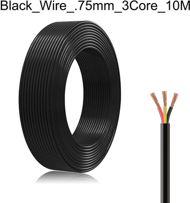 JELECTRICALS PVC 0.75 sq/mm Black 10 m Wire(Black)
