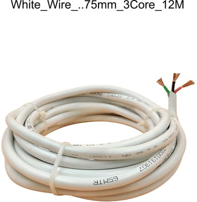 Electro Factory PVC 0.75 sq/mm White 12 m Wire(White)