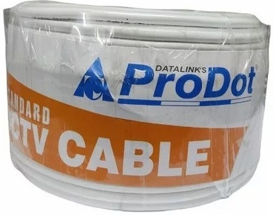 ZAD 90 Meter CCTV 3+1 Coaxial Cable Works with All Brand CCTV Cameras 9000 sq/mm White 90 m Wire(White)