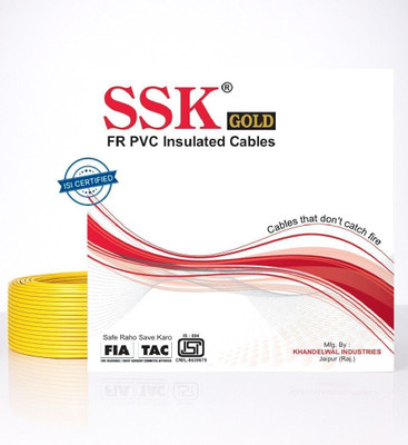 SSK FR PVC Pure Copper 2.5 sq/mm Yellow 90 m Wire(Yellow)