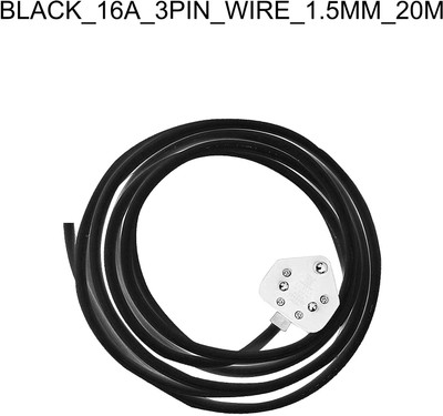 JELECTRICALS PVC 1.5 sq/mm Black 20 m Wire(Black)