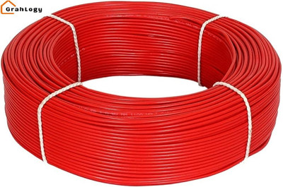 GrahLogy 1mm copper wire Unheated, PVC Insulated, Single Core Flexible 1 sq/mm Red 90 m Wire(Red)