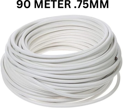 JELECTRICALS PVC 0.75 sq/mm White 90 m Wire(White)