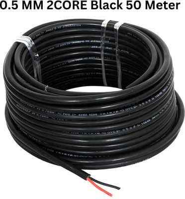 JELECTRICALS PVC 0.5 sq/mm Black 50 m Wire(Black)