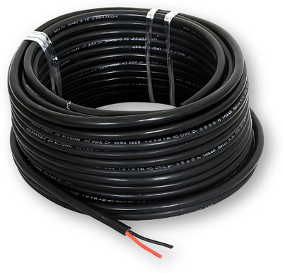 Elevea { 15 YEARS WARRANTY } Round Double Layer Insulated 2Core PVC Copper Wire 1 sq/mm Multicolor 100 ft. Wire(Multicolor)