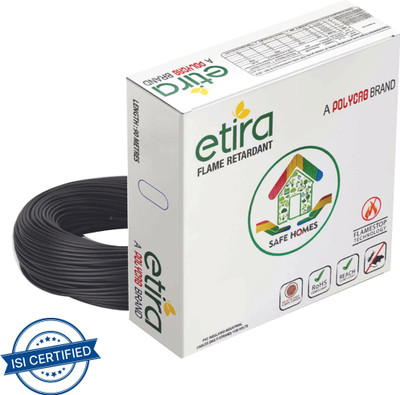 Polycab Etira 1.5 sq/mm Black 90 m Wire(Black)