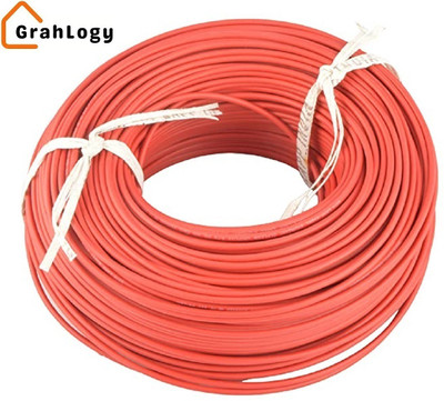 GrahLogy .75mm copper wire Unheated, PVC Insulated, Single 1 Core Flexible 0.75 sq/mm Red 90 m Wire(Red)