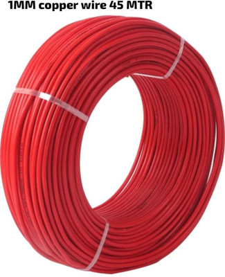 KK Galaxy Copper wire (45 mtr) 1 sq/mm Red 45 m Wire(Red)