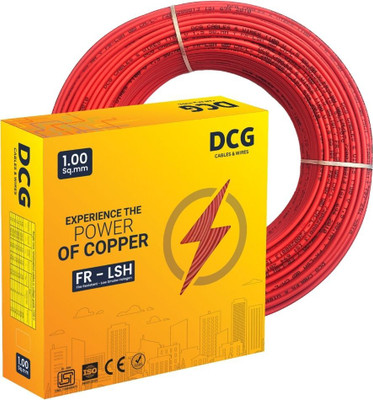 DCG CABLES & WIRES LIMITED FR-LSH PVC 1 sq/mm Red 90 m Wire(YELLOW)