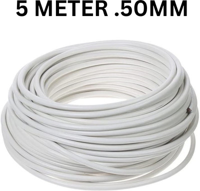 JELECTRICALS PVC 0.5 sq/mm White 5 m Wire(White)