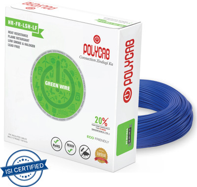 Polycab PVC 1.5 sq/mm Blue 90 m Wire(Blue)
