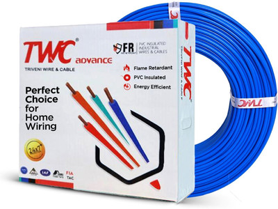 TWC Advance Single Core FR PVC Insulated Electric Wire For Home, Building & Industry 6 sq/mm Yellow 45 m Wire(Blue)