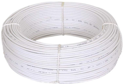 GrahLogy 1mm copper wire Unheated, PVC Insulated, Single Core Flexible 1 sq/mm White 90 m Wire(White)