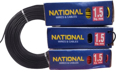 ELSON Fire Proof PVC Inusulated CCA Copper (wire 1.5 mm 
) 1.5 sq/mm Black 91 m Wire(Black)