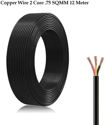 JELECTRICALS PVC 0.75 sq/mm Black 12 m Wire(Black)