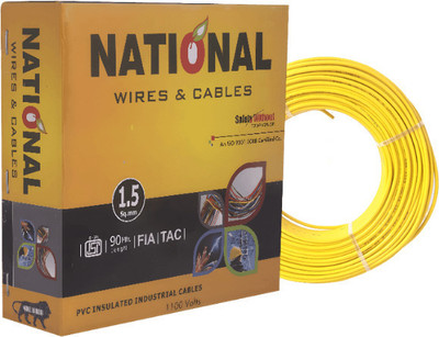 ELSON NATIONAL PVC Insulated CCA Copper (electrical wire) 0.75 sq/mm Yellow 91 m Wire(Yellow)