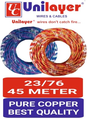 unilayer PVC insulated wire 1 sq/mm Yellow, Red 45 m Wire(Unilayer_Multicolor)