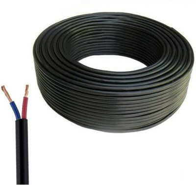 Raptas Flexible 2M 2-Core 1.5mm Copper Cable 1.5 sq/mm Black 2 m Wire(Black)