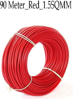 JELECTRICALS PVC 1.5 sq/mm Red 90 m Wire(Red)