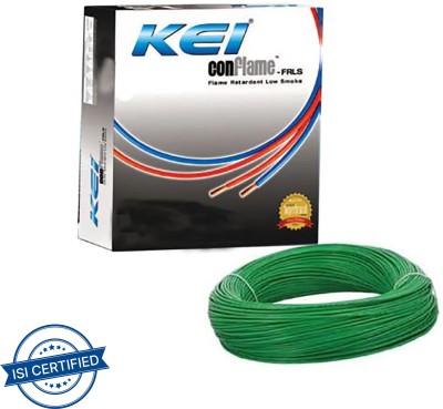 KEI CABLES FR-LS PVC 6 sq/mm Green 90 m Wire(Green)