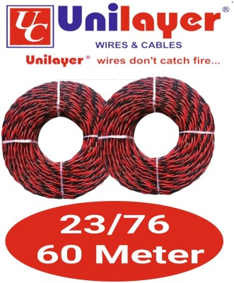 unilayer Flexible pvc 1 sq/mm Multicolor 60 m Wire(Red black)