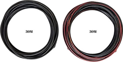 DAYSTAR SOLAR Polycab DC Cable XLPO UV Protected 4 sq.mm tin plated copper cable 4 sq/mm Multicolor 30 m Wire(30M BLACK, 30M RED)