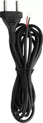 REGOLITH ENTERPRISES 2-Pin Ac PVC Cord Power Cable supplly for Printer,Radio,LED TV,Desktop (14/40) 0.5 sq/mm Black 2.7 m Wire(Black)