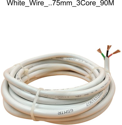JELECTRICALS PVC 0.75 sq/mm White 90 m Wire(White)
