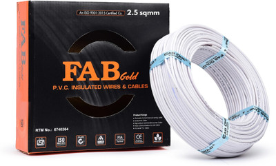 FAB GOLD COPPER 2.5 sqmm |90 MTR |Multi Strand| Electrical Wire Cable| Premium quality| 2.5 sq/mm White 300 ft. Wire(White)
