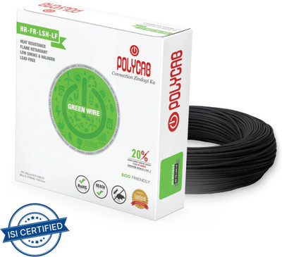 Polycab PVC 1 sq/mm Black 90 m Wire(Black)