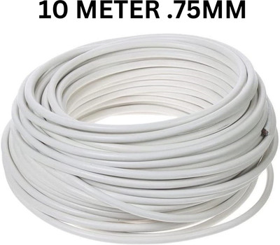 JELECTRICALS PVC 0.75 sq/mm White 10 m Wire(White)