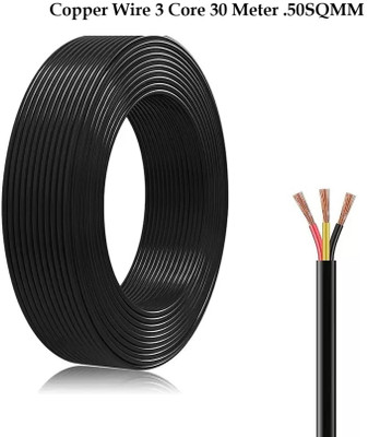 JELECTRICALS PVC 0.5 sq/mm Black 30 m Wire(Black)