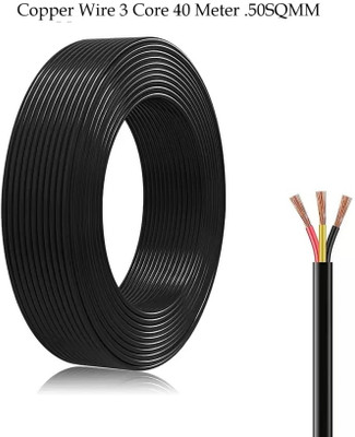 JELECTRICALS PVC 0.5 sq/mm Black 40 m Wire(Black)