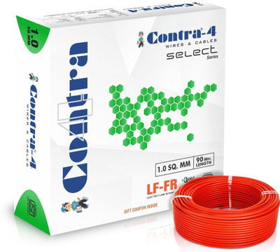 contra-4 SELECT SERIES LF-FR PVC 1 sq/mm Red 90 m Wire(RED)