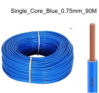 JELECTRICALS PVC 0.75 sq/mm Blue 90 m Wire(Blue)