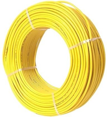 VrindaCab Multi Strand House Wiring Cable | FR PVC Insulated CCR Copper Wire 0.75 sq/mm Yellow 90 m Wire(Yellow)